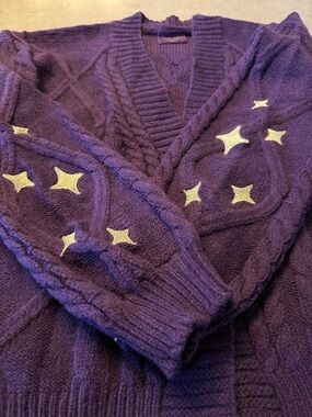 Taylor Swift Speak Now (Taylor’s Version) Purple Cable Knit Cardigan Sweater